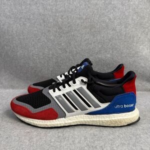 Adidas Shoes Mens Size 11.5 Ultraboost Black‎ Red Blue Running Sneakers EF1360